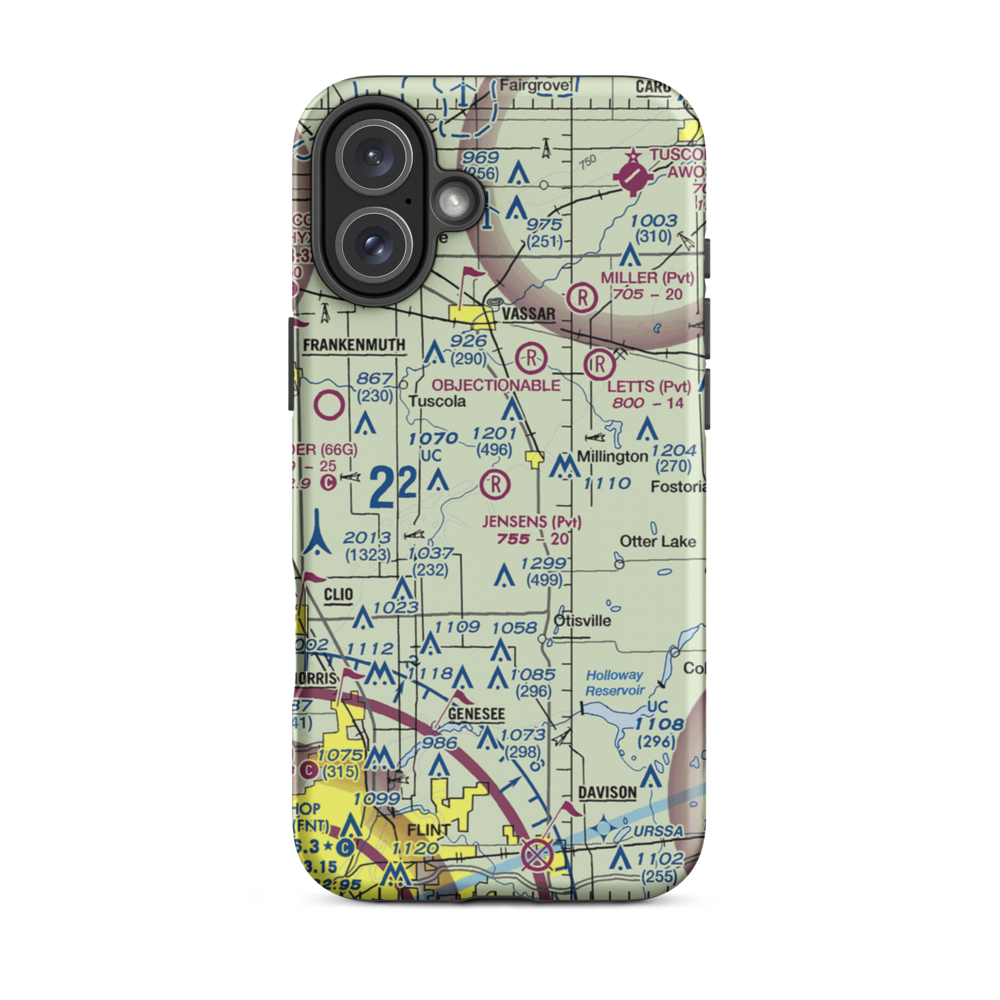 Jensen Field (6MI1) VFR Sectional  Tough iPhone Case iPhone 16 Plus model shown