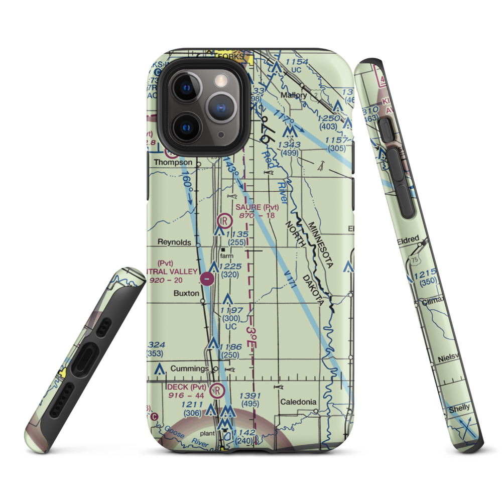 Jenson Airport (NA01) VFR Sectional  Tough iPhone Case iPhone 11 Pro model shown