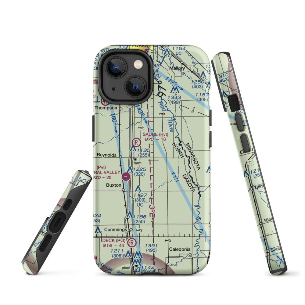 Jenson Airport (NA01) VFR Sectional  Tough iPhone Case iPhone 14 model shown