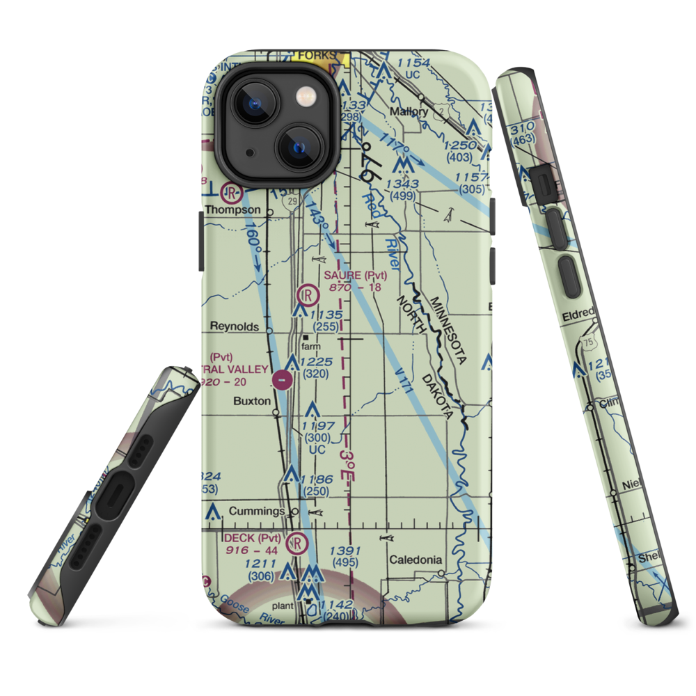 Jenson Airport (NA01) VFR Sectional  Tough iPhone Case iPhone 14 Plus model shown