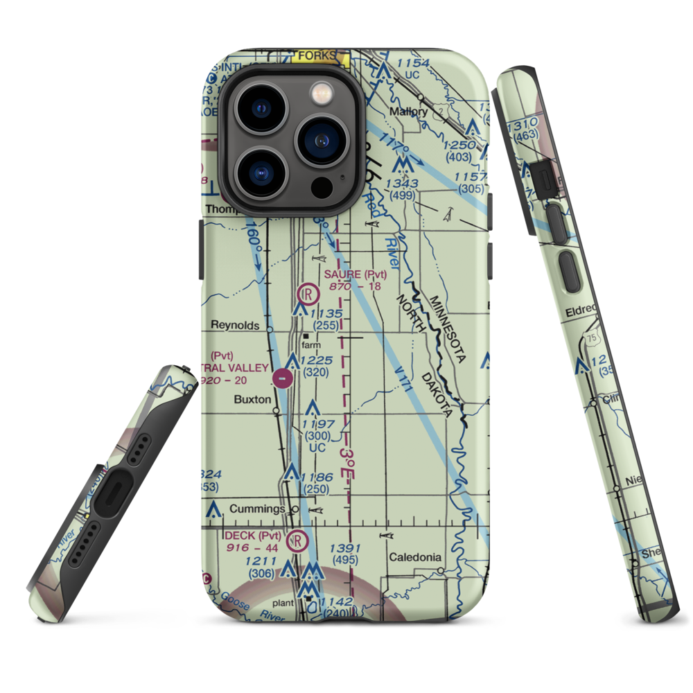 Jenson Airport (NA01) VFR Sectional  Tough iPhone Case iPhone 14 Pro Max model shown