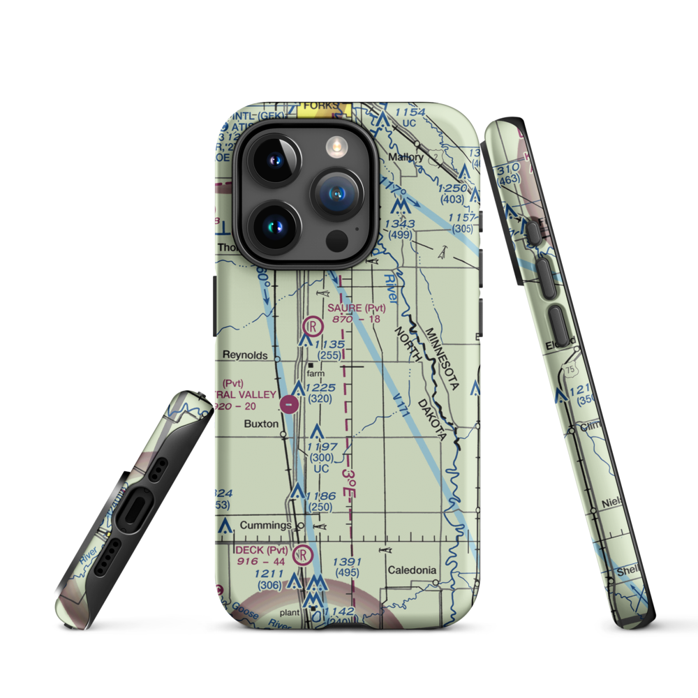 Jenson Airport (NA01) VFR Sectional  Tough iPhone Case iPhone 15 Pro model shown