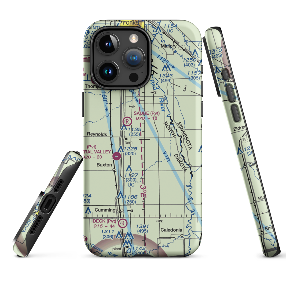 Jenson Airport (NA01) VFR Sectional  Tough iPhone Case iPhone 15 Pro Max model shown