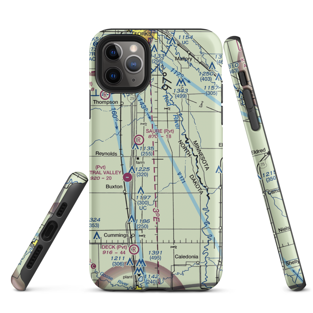 Jenson Airport (NA01) VFR Sectional  Tough iPhone Case iPhone 11 Pro Max model shown