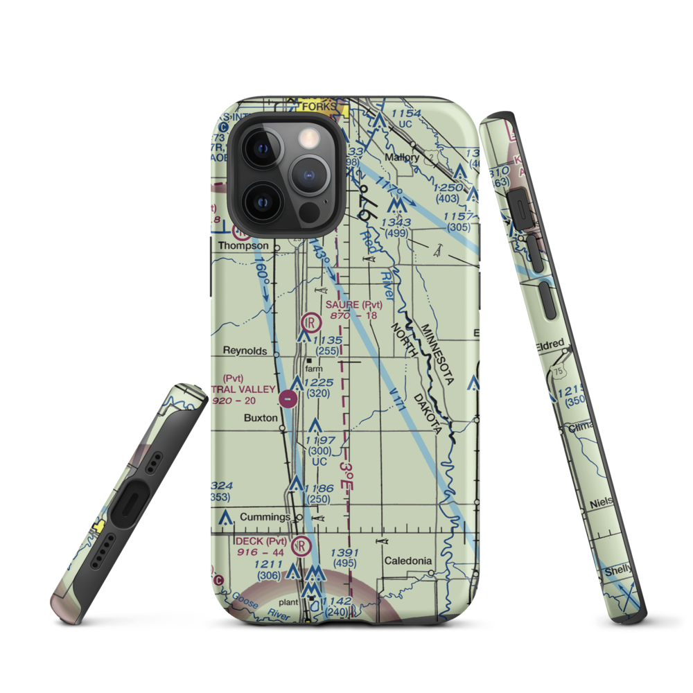 Jenson Airport (NA01) VFR Sectional  Tough iPhone Case iPhone 12 Pro model shown