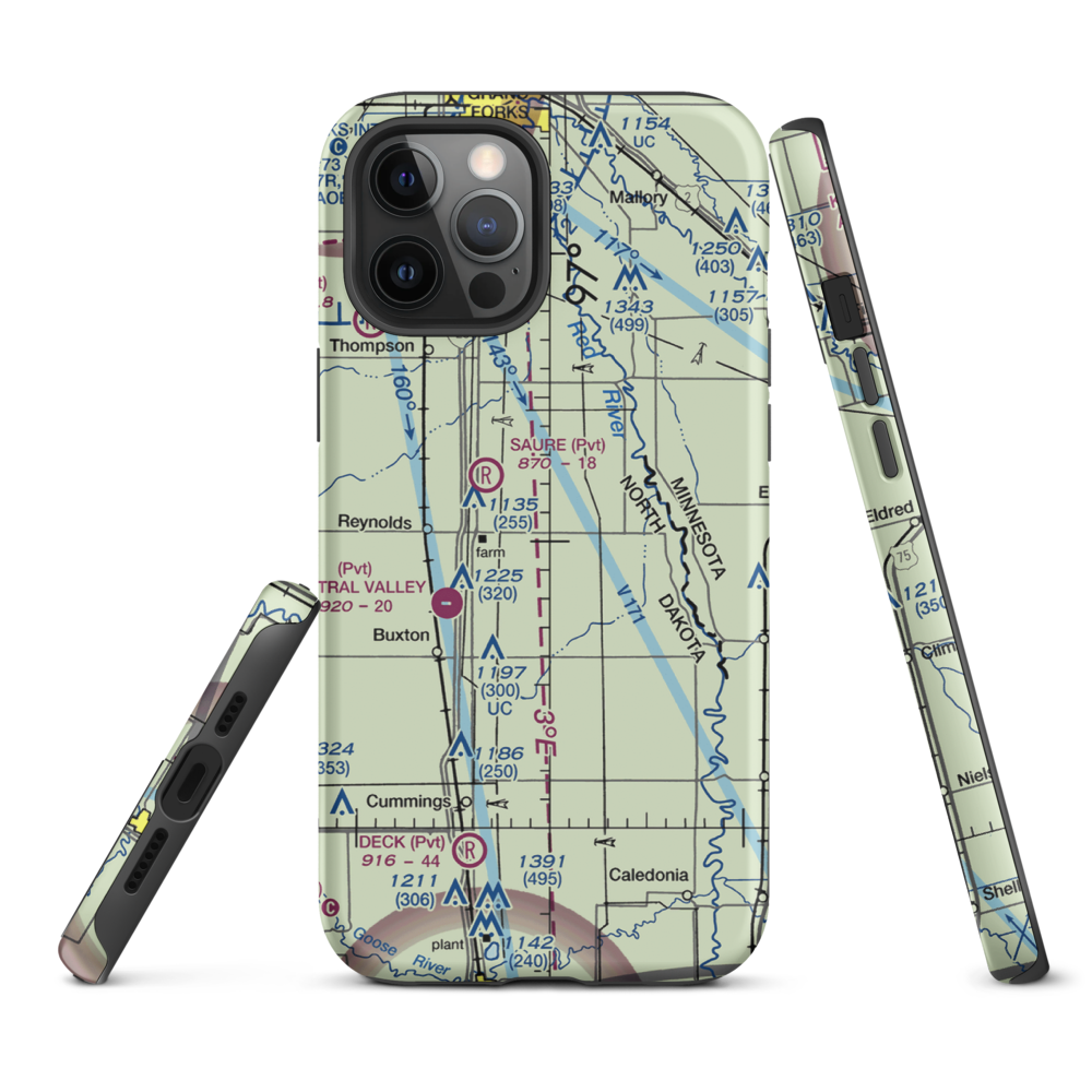 Jenson Airport (NA01) VFR Sectional  Tough iPhone Case iPhone 12 Pro Max model shown