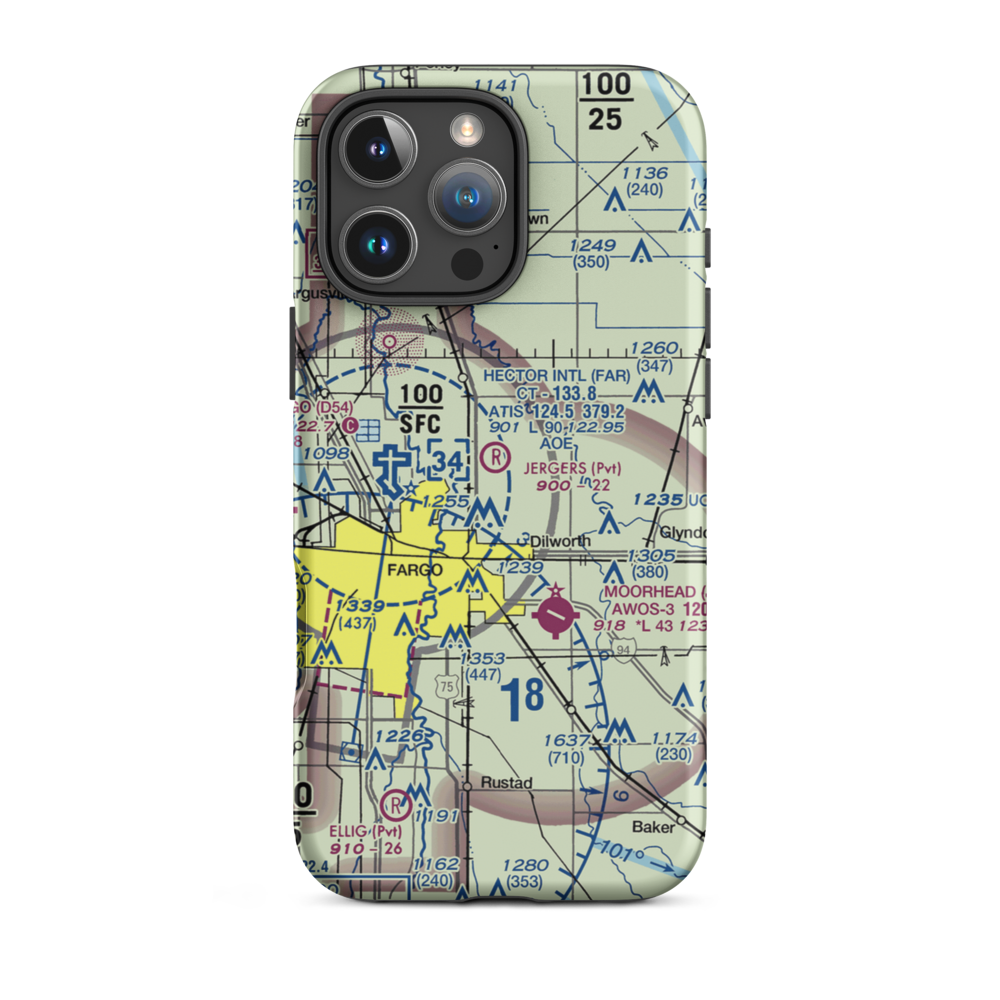 Jerger's Field (MN77) VFR Sectional  Tough iPhone Case iPhone 16 Pro Max model shown
