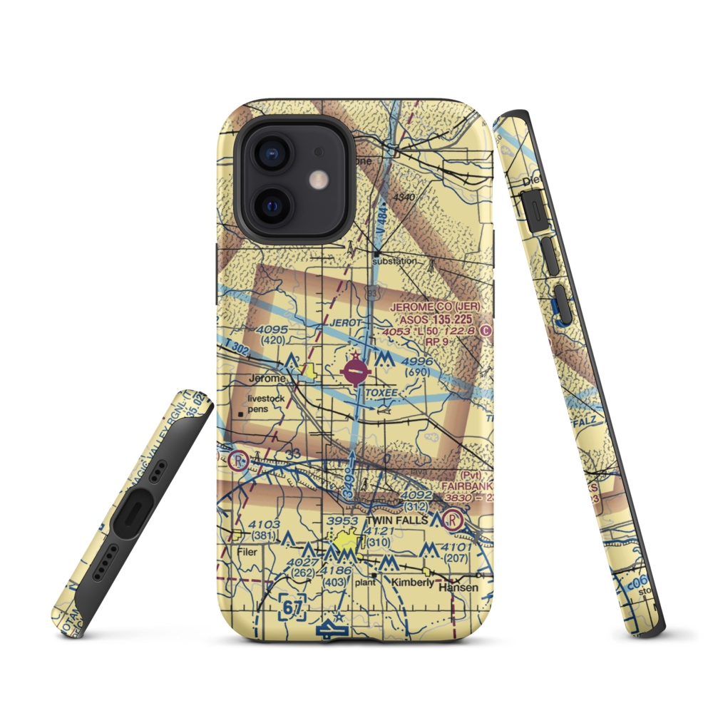 Jerome County Airport (JER) VFR Sectional  Tough iPhone Case iPhone 12 model shown