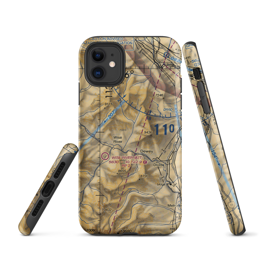 Jerry Creek Airport (MT14) VFR Sectional  Tough iPhone Case iPhone 11 model shown
