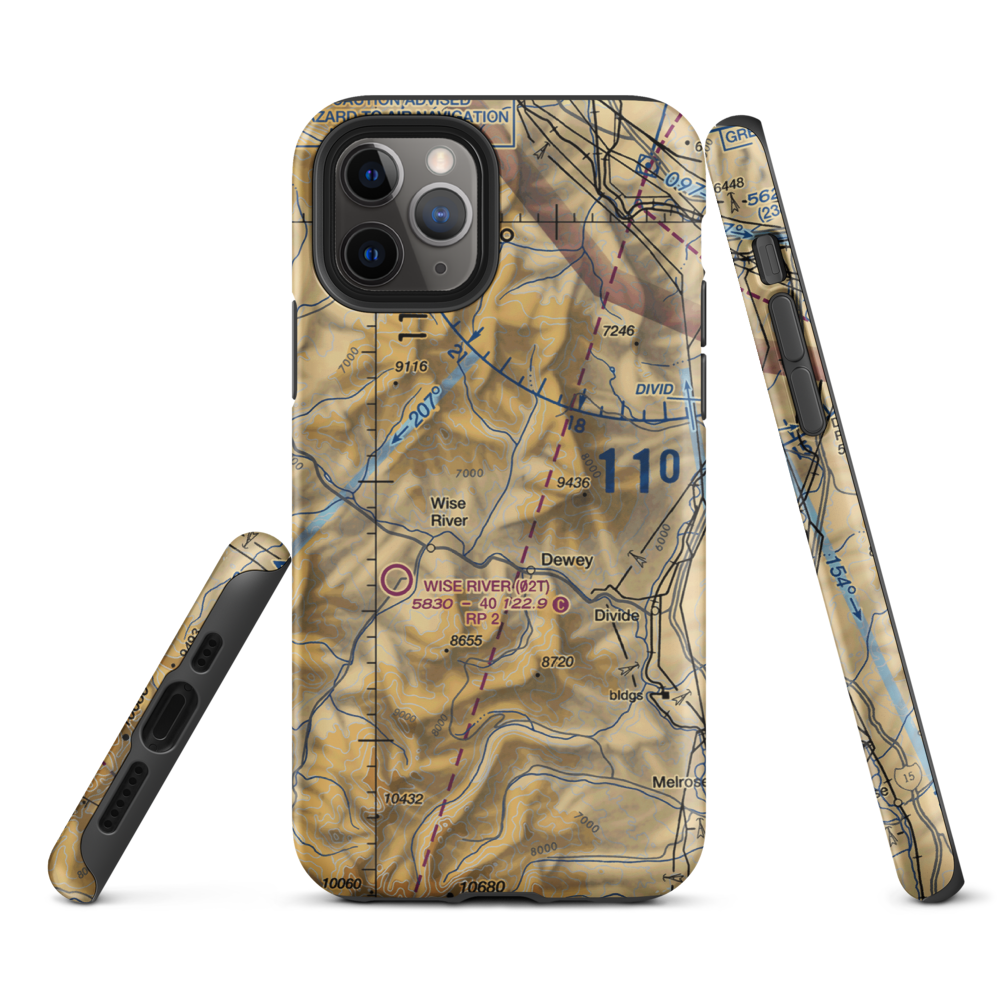 Jerry Creek Airport (MT14) VFR Sectional  Tough iPhone Case iPhone 11 Pro model shown