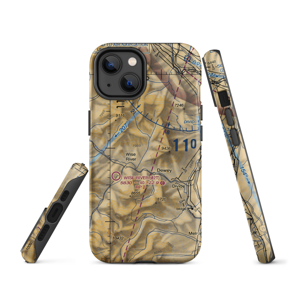 Jerry Creek Airport (MT14) VFR Sectional  Tough iPhone Case iPhone 14 model shown