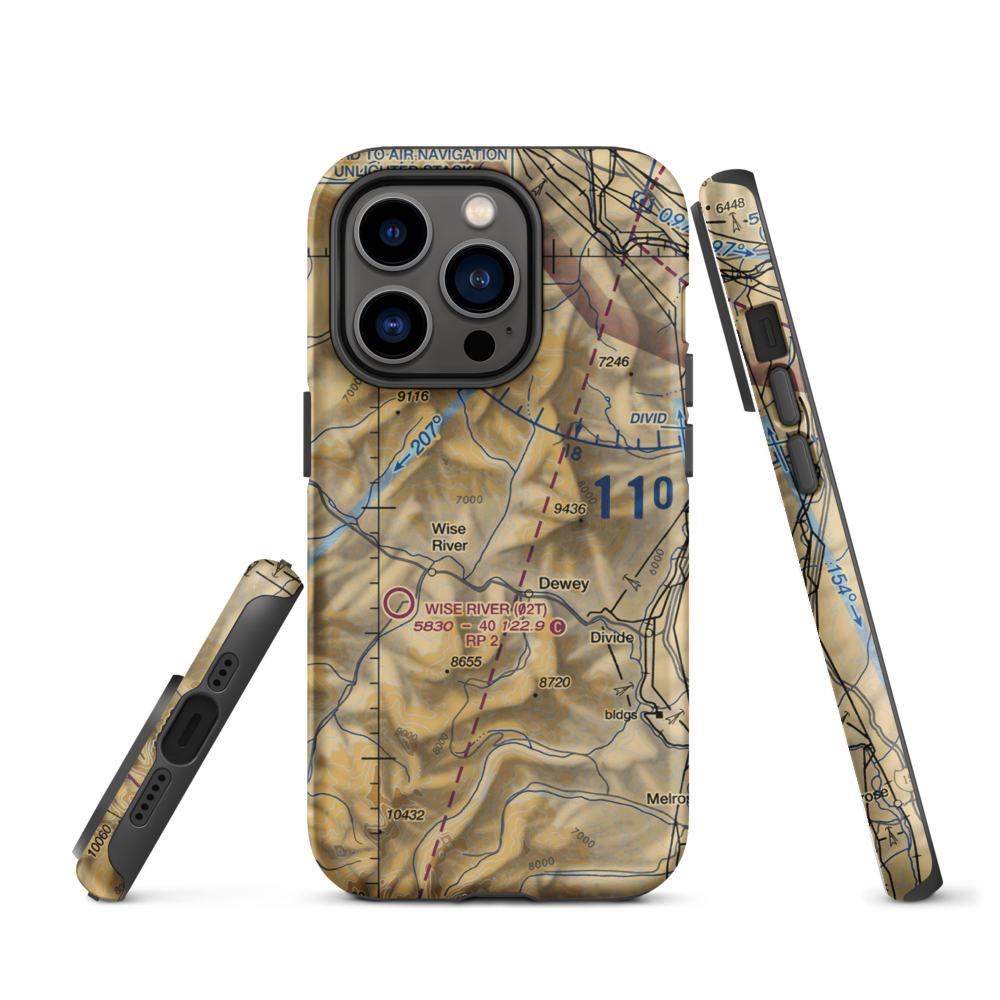 Jerry Creek Airport (MT14) VFR Sectional  Tough iPhone Case iPhone 14 Pro model shown
