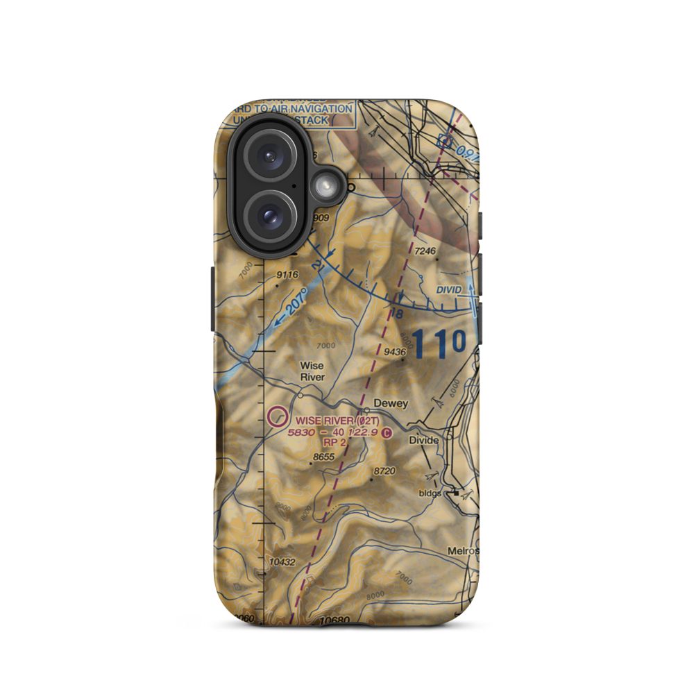 Jerry Creek Airport (MT14) VFR Sectional  Tough iPhone Case iPhone 16 model shown