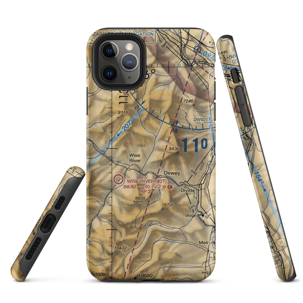 Jerry Creek Airport (MT14) VFR Sectional  Tough iPhone Case iPhone 11 Pro Max model shown