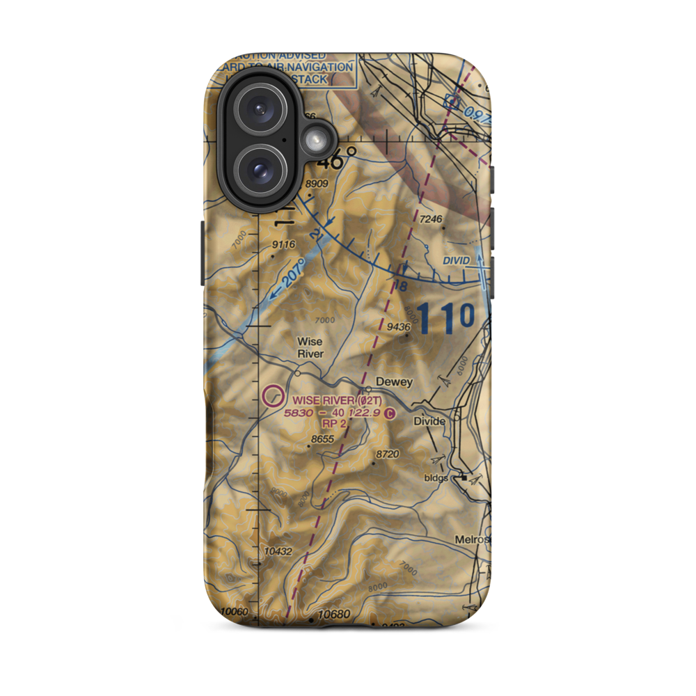 Jerry Creek Airport (MT14) VFR Sectional  Tough iPhone Case iPhone 16 Plus model shown