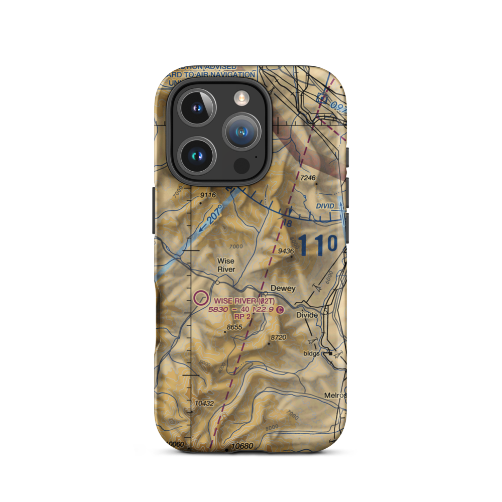 Jerry Creek Airport (MT14) VFR Sectional  Tough iPhone Case iPhone 16 Pro model shown