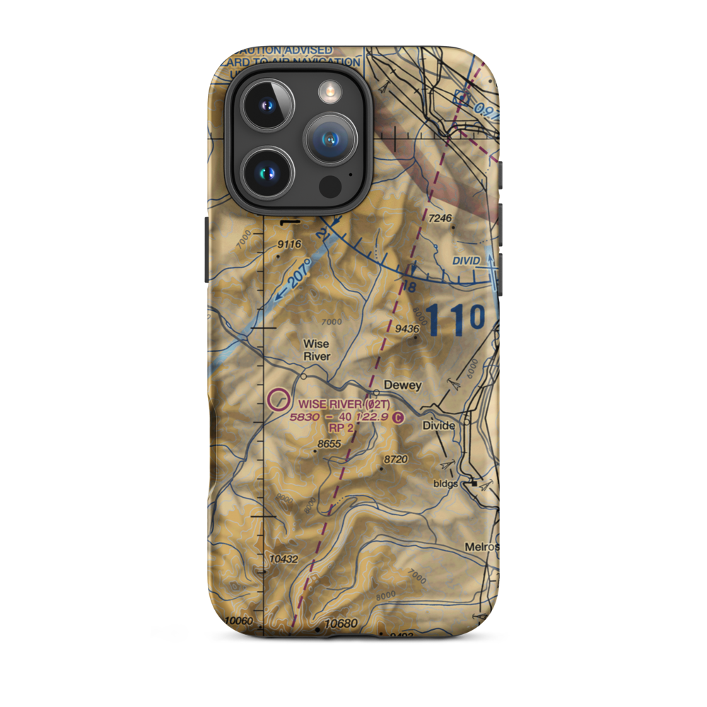 Jerry Creek Airport (MT14) VFR Sectional  Tough iPhone Case iPhone 16 Pro Max model shown