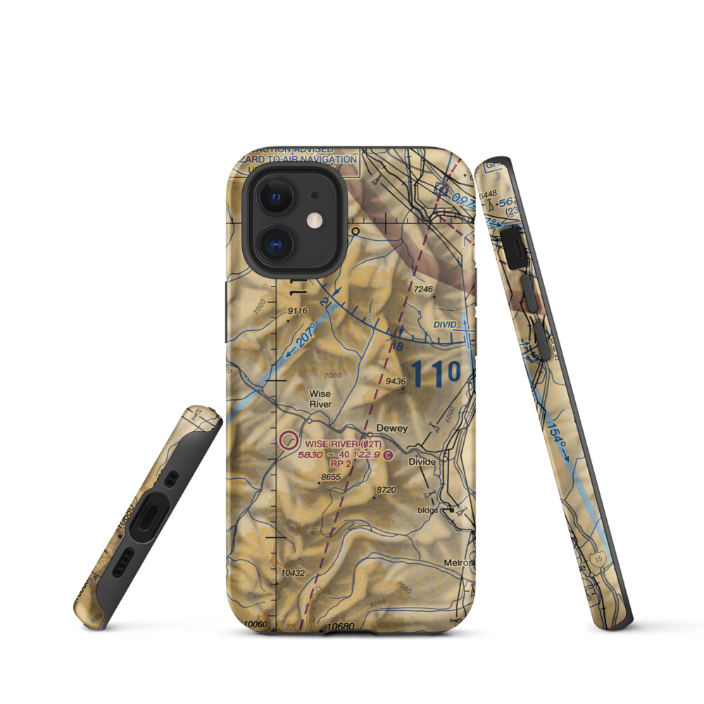 Jerry Creek Airport (MT14) VFR Sectional  Tough iPhone Case iPhone 12 mini model shown