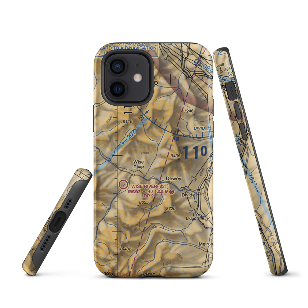Jerry Creek Airport (MT14) VFR Sectional  Tough iPhone Case iPhone 12 model shown