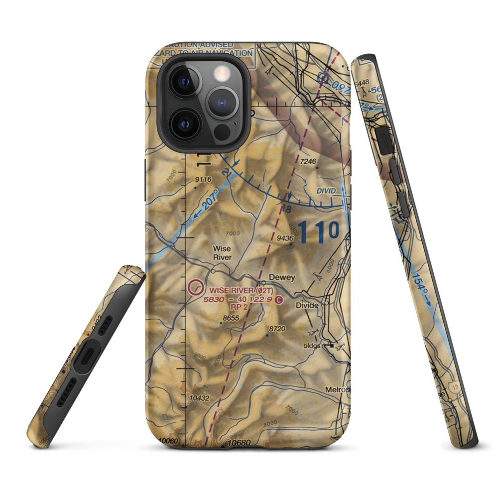 Jerry Creek Airport (MT14) VFR Sectional  Tough iPhone Case iPhone 12 Pro Max model shown