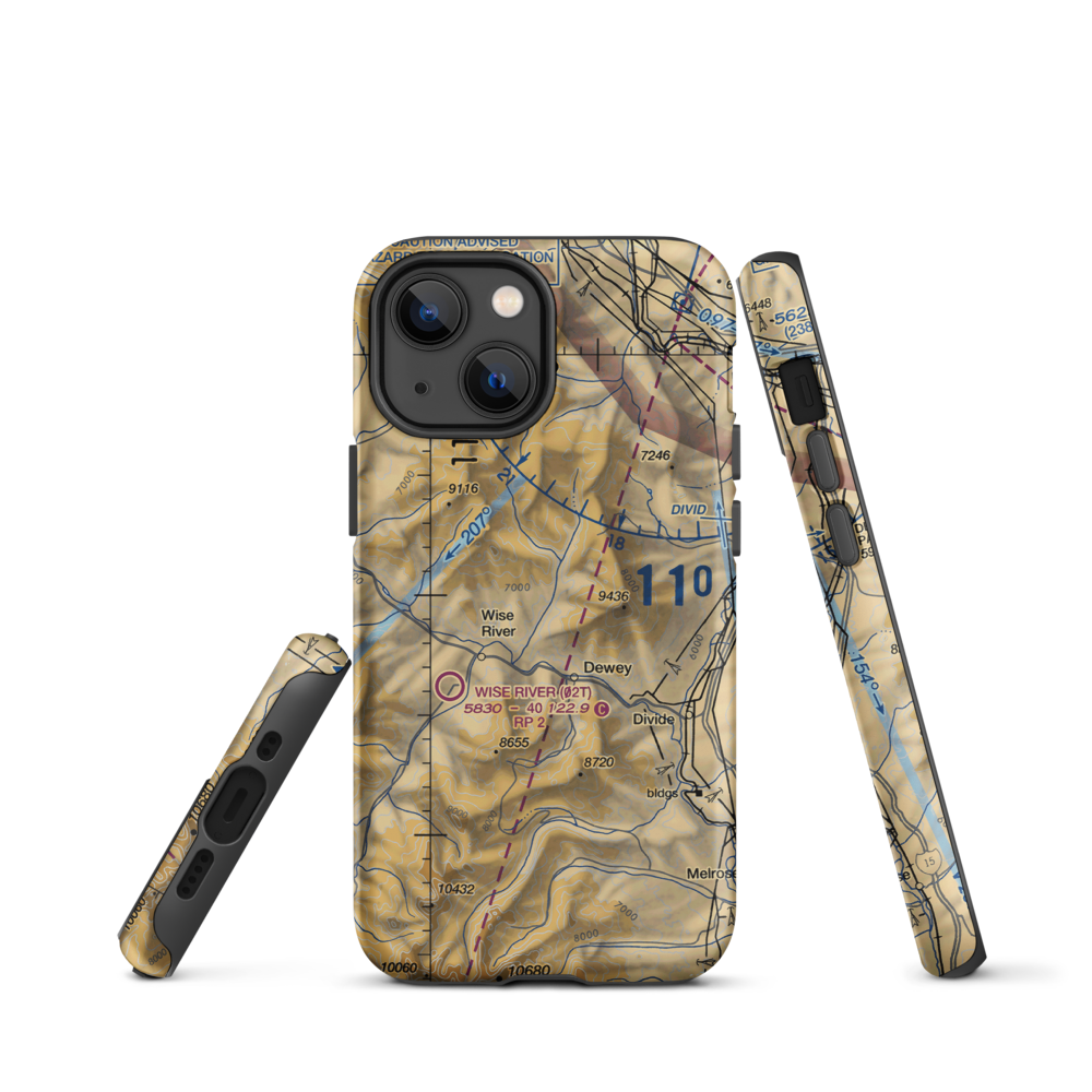 Jerry Creek Airport (MT14) VFR Sectional  Tough iPhone Case iPhone 13 mini model shown