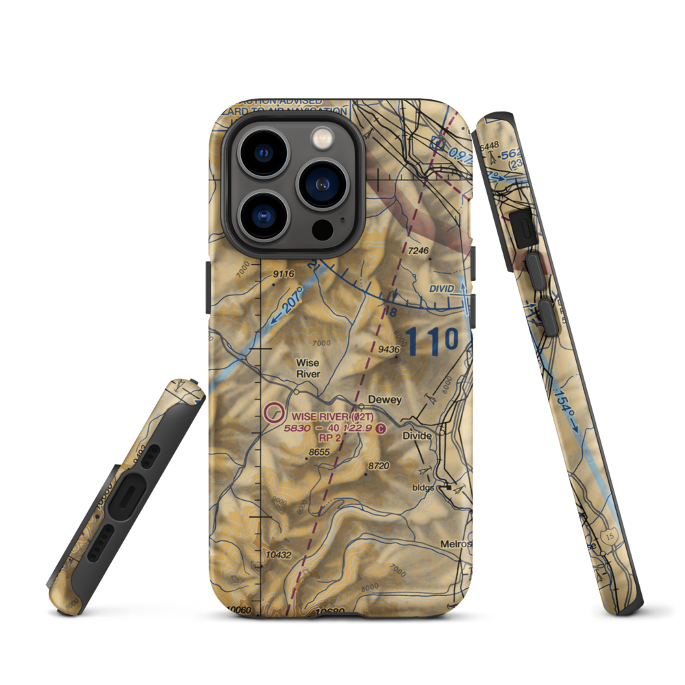 Jerry Creek Airport (MT14) VFR Sectional  Tough iPhone Case iPhone 13 Pro model shown