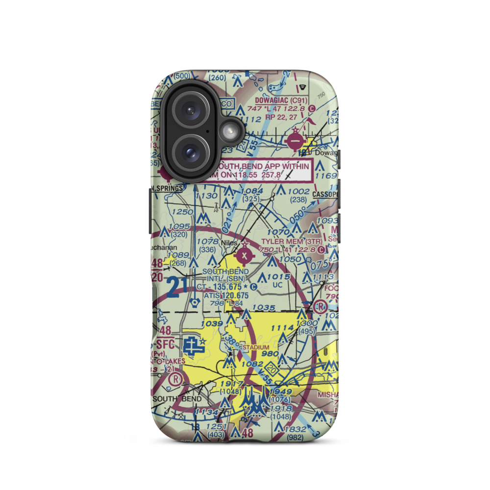 Jerry Tyler Memorial Airport (3TR) VFR Sectional  Tough iPhone Case iPhone 16 model shown