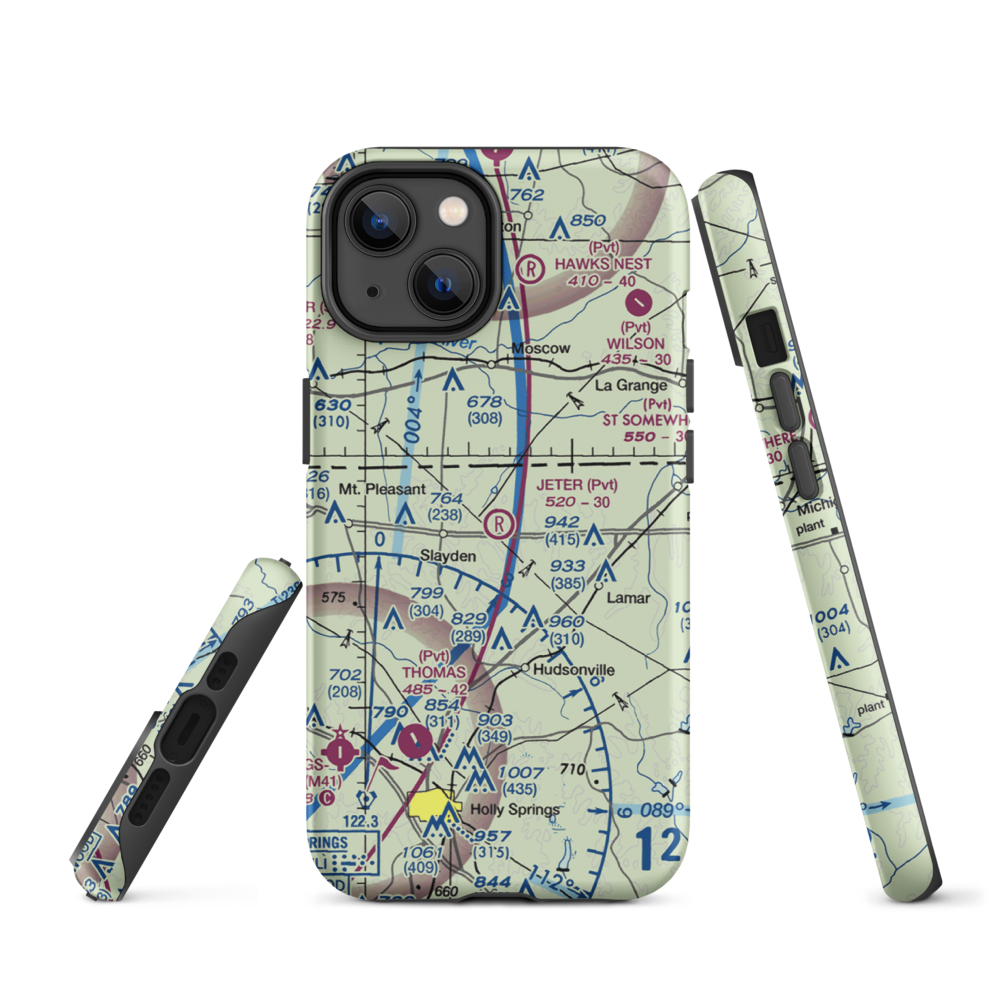 Jeter Field (4MS3) VFR Sectional  Tough iPhone Case iPhone 14 model shown