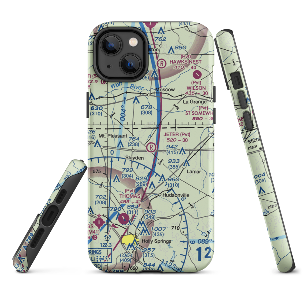 Jeter Field (4MS3) VFR Sectional  Tough iPhone Case iPhone 14 Plus model shown