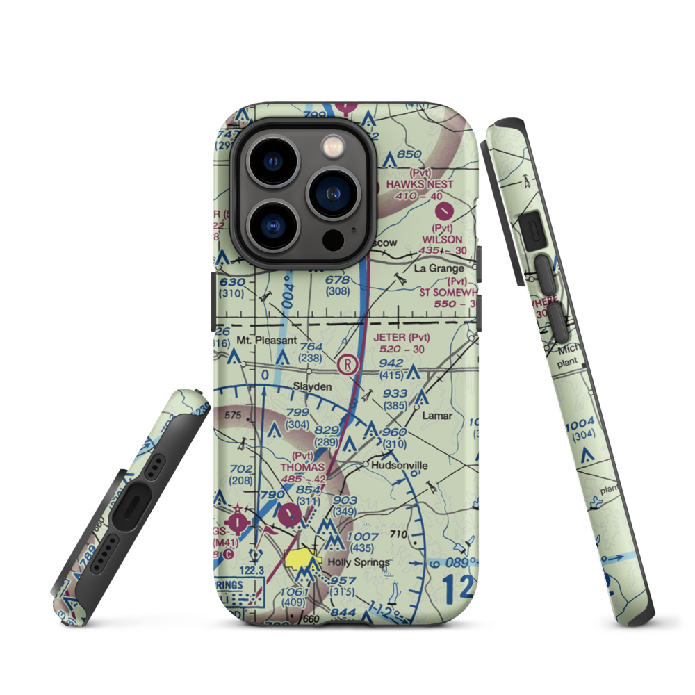 Jeter Field (4MS3) VFR Sectional  Tough iPhone Case iPhone 14 Pro model shown