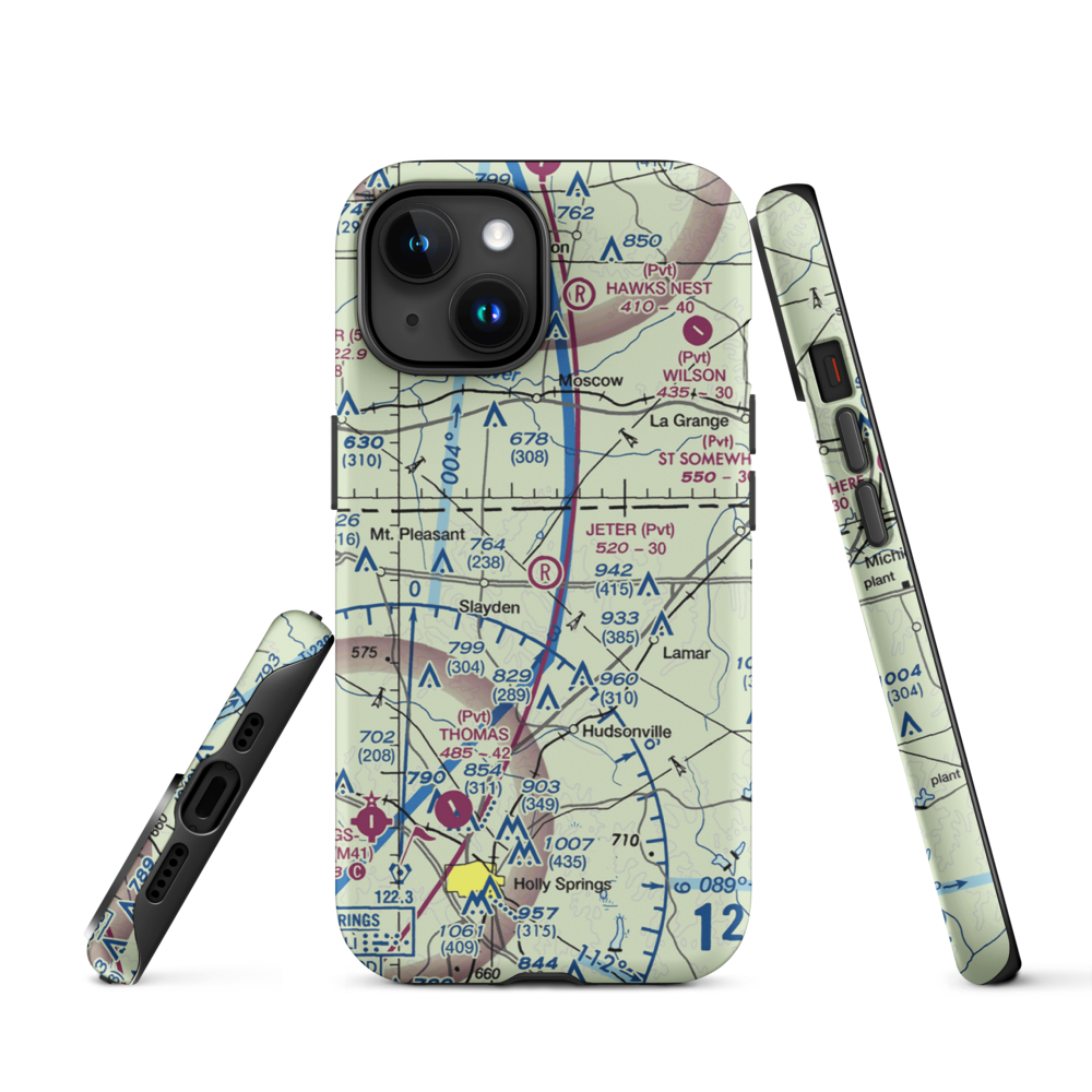 Jeter Field (4MS3) VFR Sectional  Tough iPhone Case iPhone 15 model shown