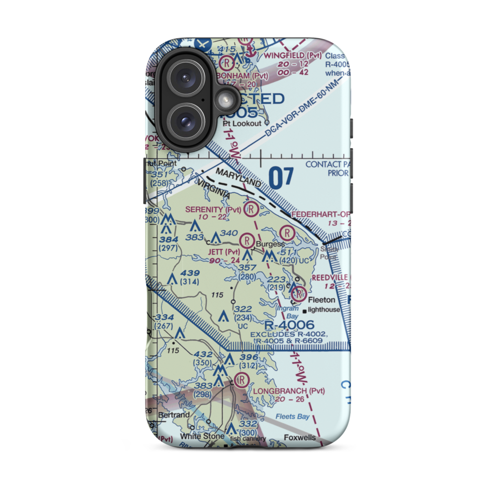 Jett Airpark (2VA1) VFR Sectional  Tough iPhone Case iPhone 16 Plus model shown