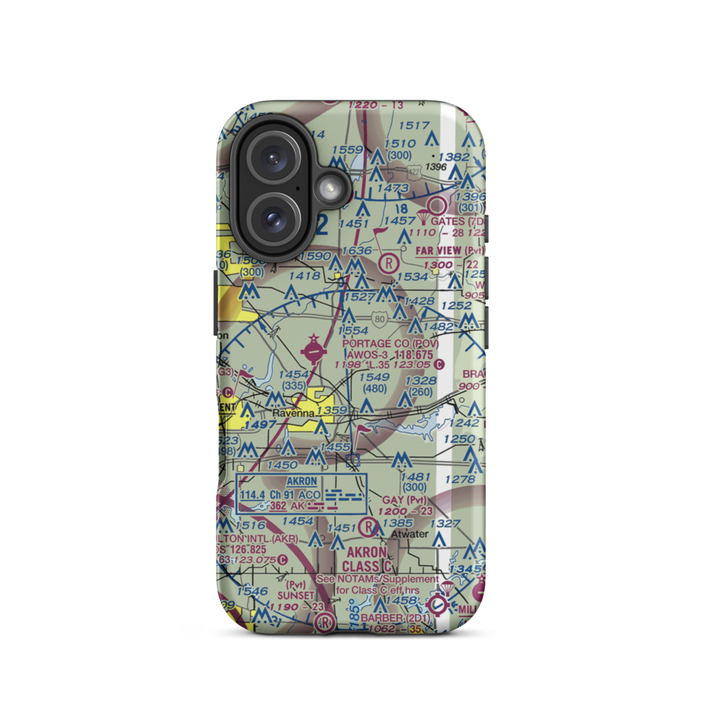 Jetway Airport (61OH) VFR Sectional  Tough iPhone Case iPhone 16 model shown