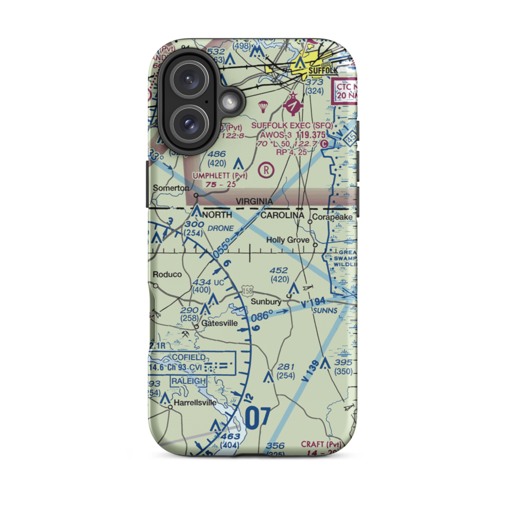 Jiles Field (9NC4) VFR Sectional  Tough iPhone Case iPhone 16 Plus model shown