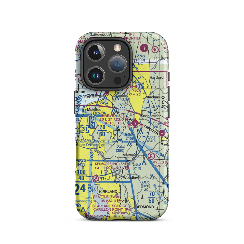 Jim & Julie's Airport (96WA) VFR Sectional  Tough iPhone Case iPhone 16 Pro model shown