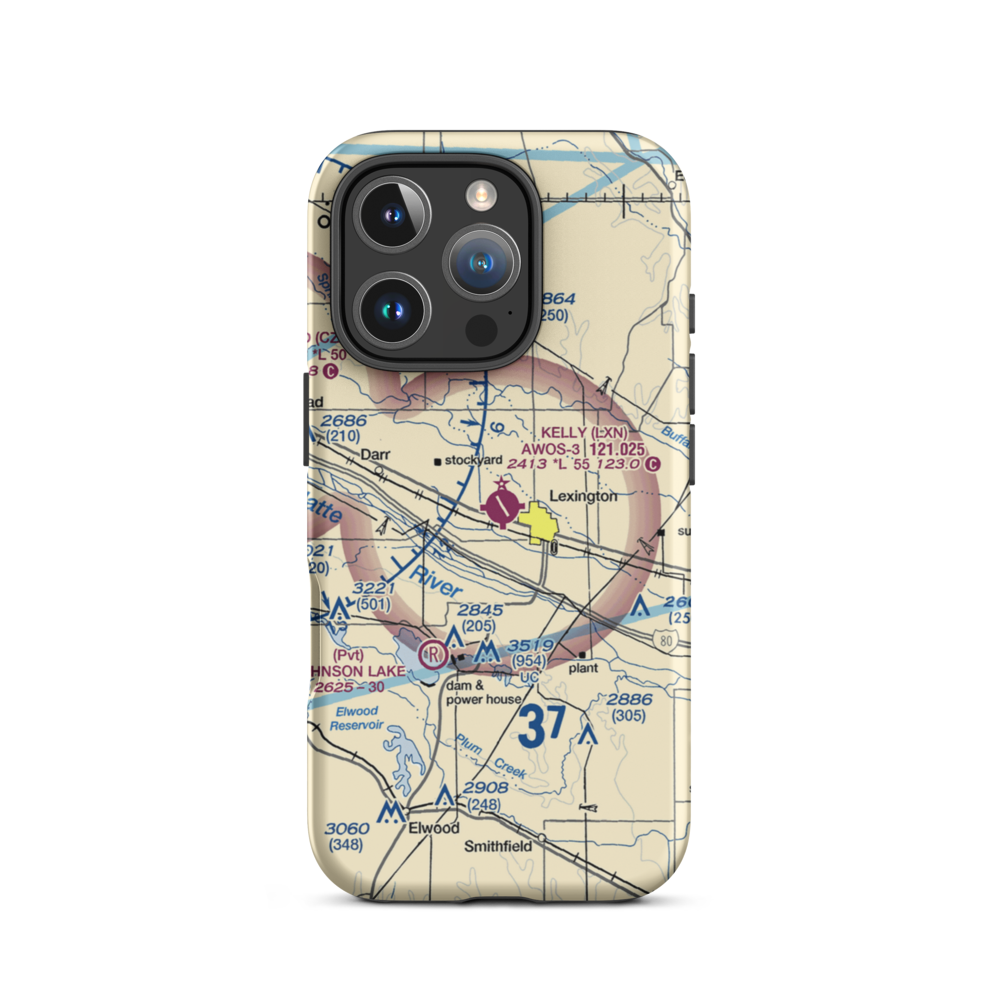 Jim Kelly Field (LXN) VFR Sectional  Tough iPhone Case iPhone 16 Pro model shown