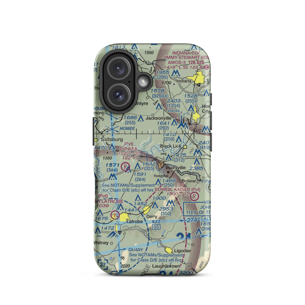 Jim Shearer South Airport (BSI) VFR Sectional  Tough iPhone Case iPhone 16 model shown