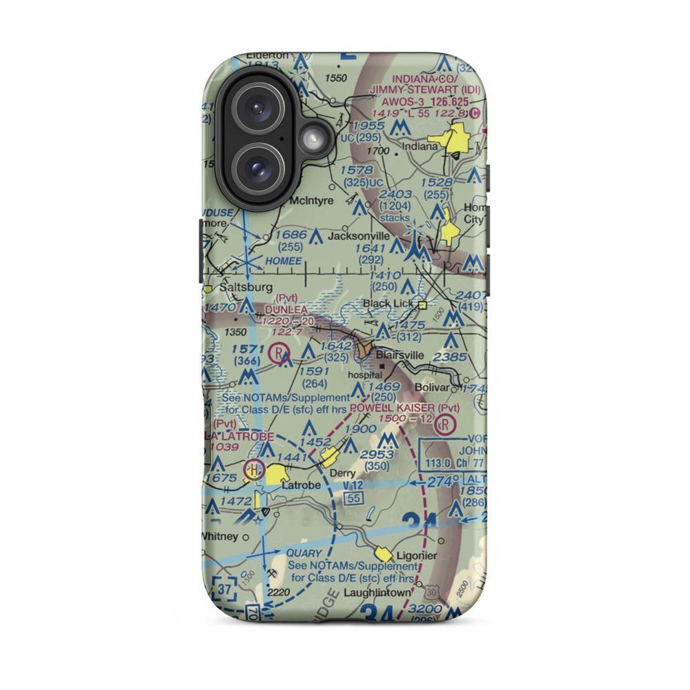 Jim Shearer South Airport (BSI) VFR Sectional  Tough iPhone Case iPhone 16 Plus model shown