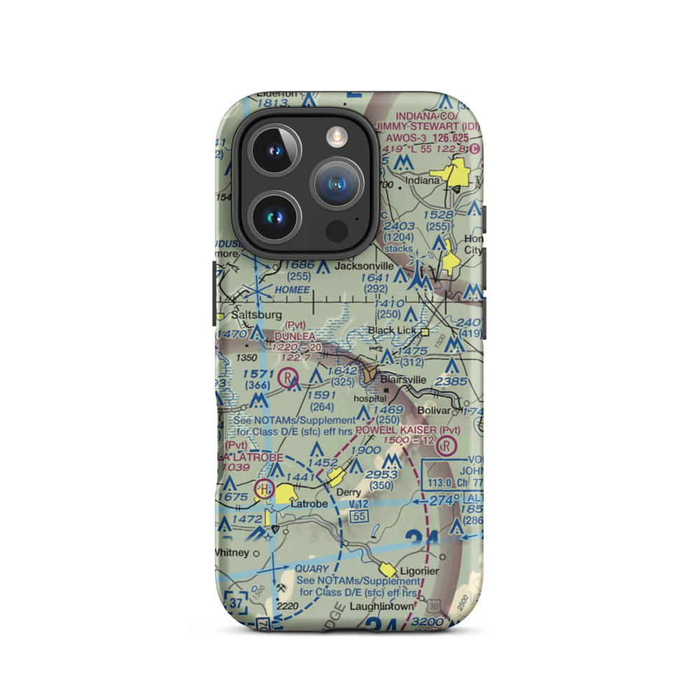 Jim Shearer South Airport (BSI) VFR Sectional  Tough iPhone Case iPhone 16 Pro model shown