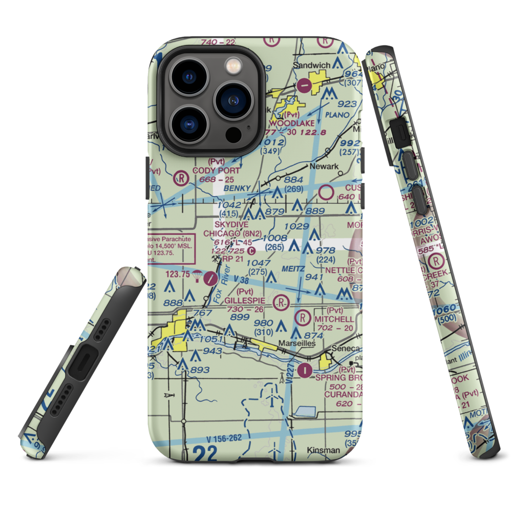 Jim Wehrli Memorial Airport (34IS) VFR Sectional  Tough iPhone Case iPhone 13 Pro Max model shown