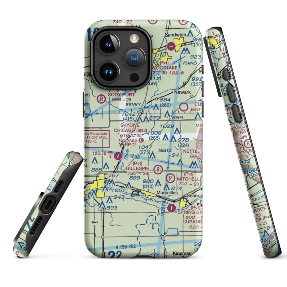 Jim Wehrli Memorial Airport (34IS) VFR Sectional  Tough iPhone Case iPhone 15 Pro Max model shown