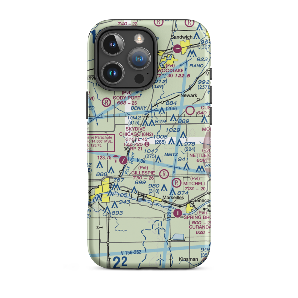 Jim Wehrli Memorial Airport (34IS) VFR Sectional  Tough iPhone Case iPhone 16 Pro Max model shown