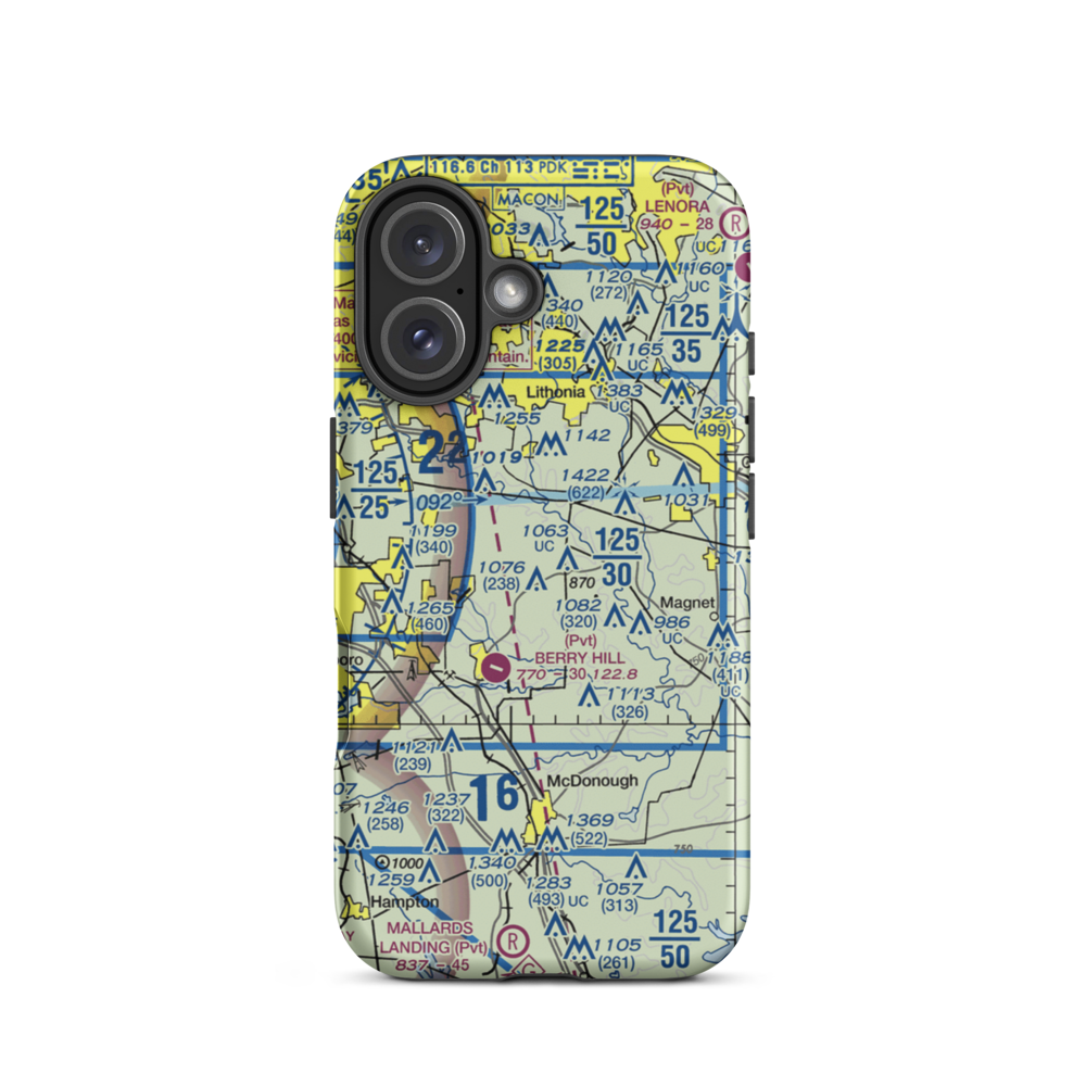 Jim's Private Airport (US-0086) VFR Sectional  Tough iPhone Case iPhone 16 model shown
