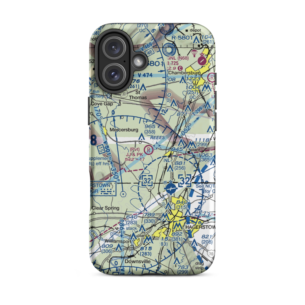 JJ & PK Airport (PA08) VFR Sectional  Tough iPhone Case iPhone 16 Plus model shown