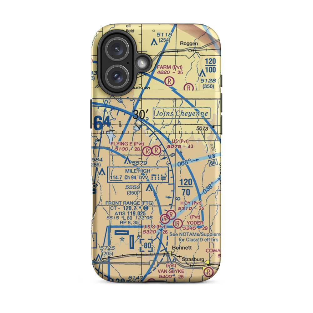 Jjs Airport (CO56) VFR Sectional  Tough iPhone Case iPhone 16 Plus model shown