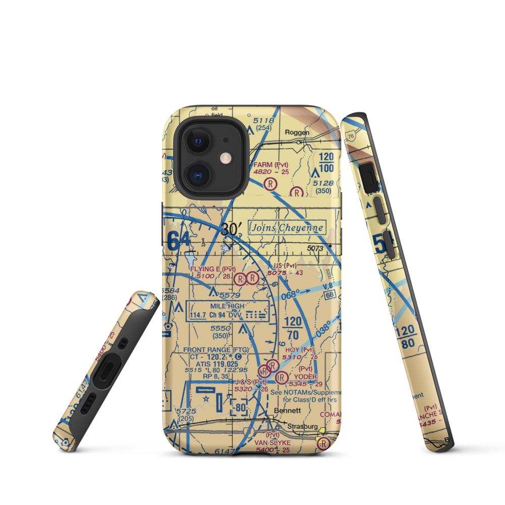 Jjs Airport (CO56) VFR Sectional  Tough iPhone Case iPhone 12 mini model shown