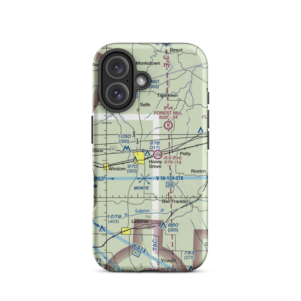 JLS Farms Airport (02XA) VFR Sectional  Tough iPhone Case iPhone 16 model shown