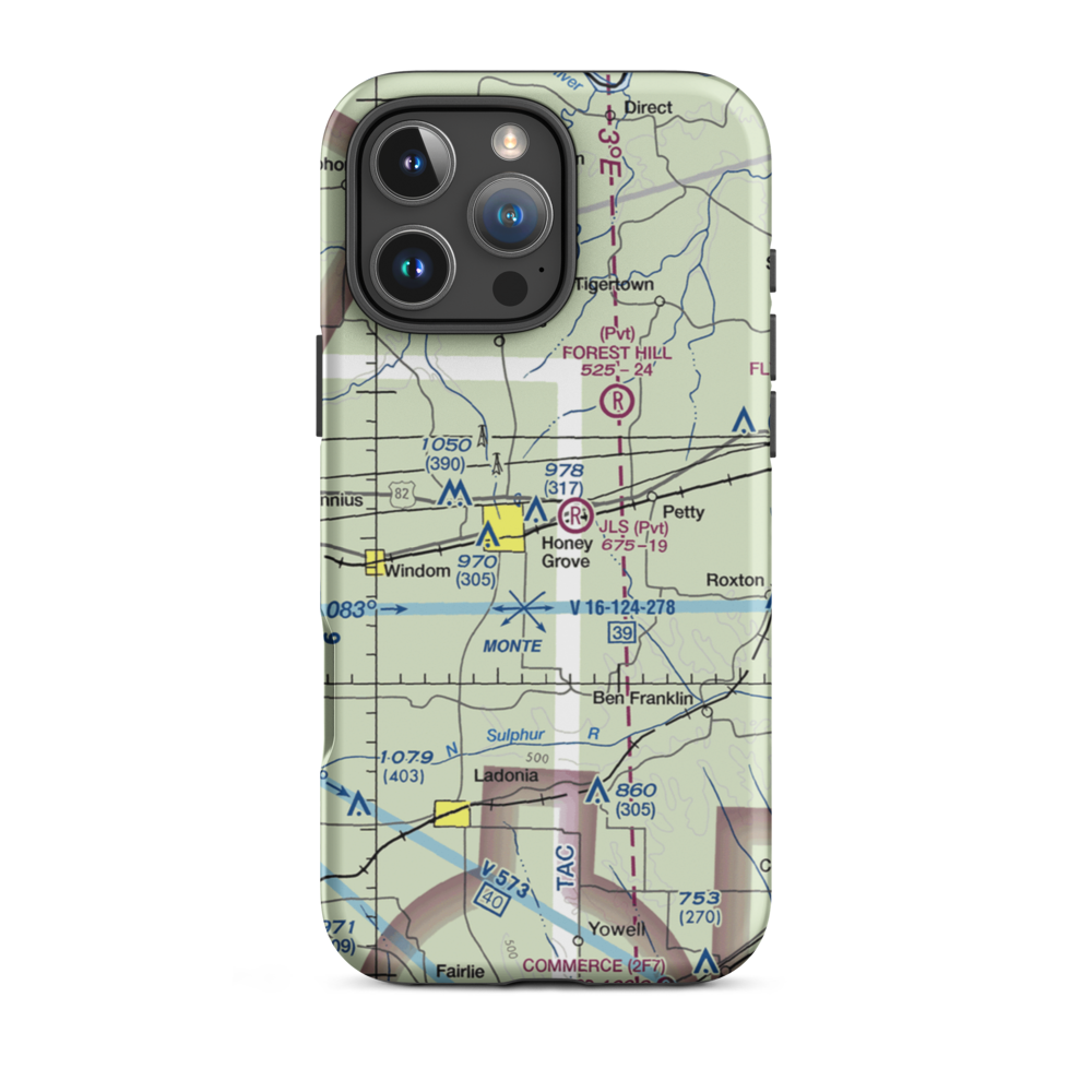 JLS Farms Airport (02XA) VFR Sectional  Tough iPhone Case iPhone 16 Pro Max model shown