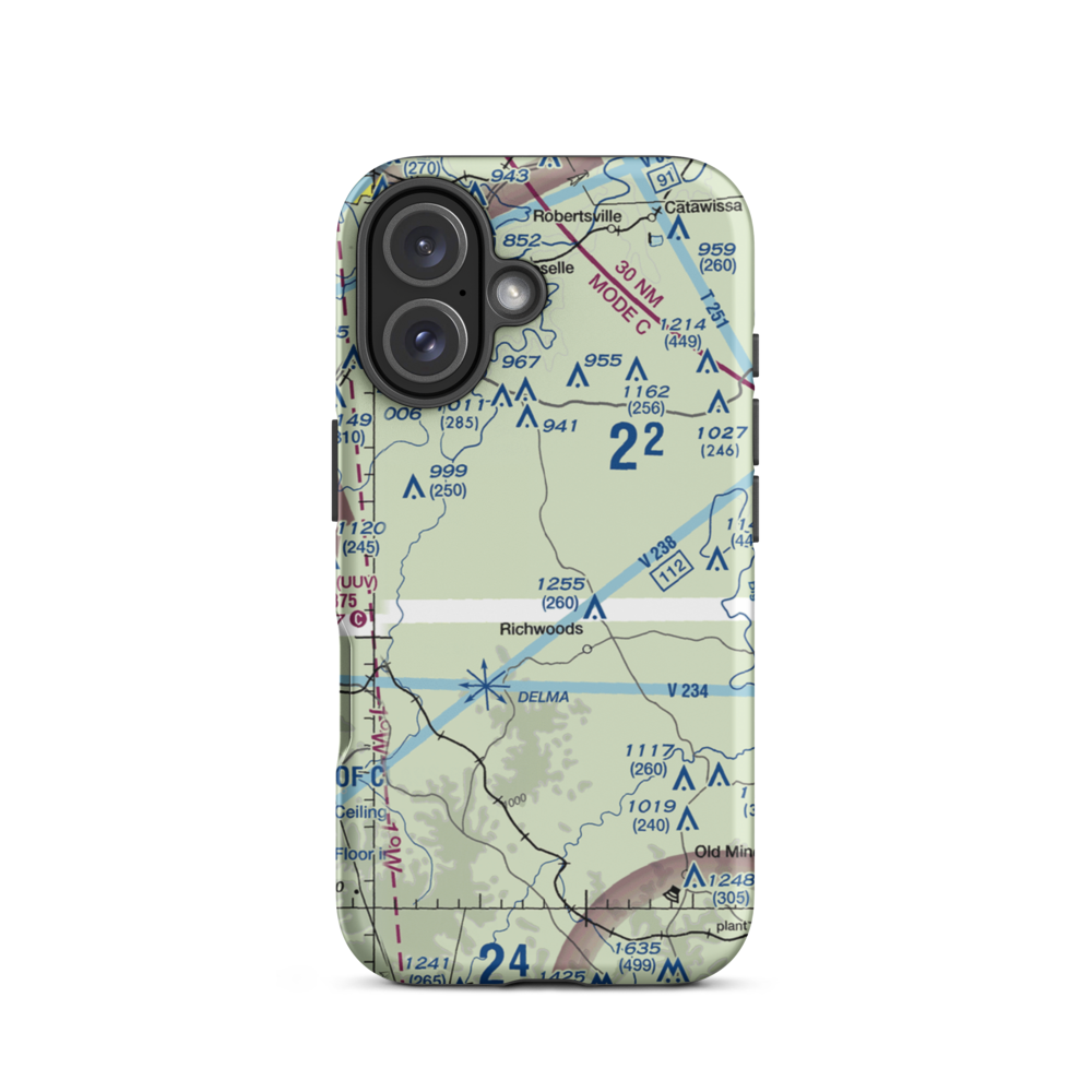 Joan Lake Airport (8MO4) VFR Sectional  Tough iPhone Case iPhone 16 model shown