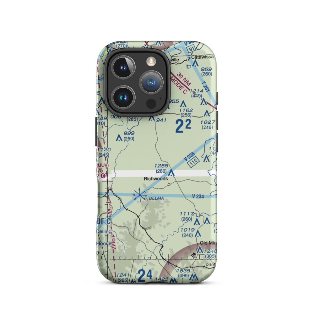 Joan Lake Airport (8MO4) VFR Sectional  Tough iPhone Case iPhone 16 Pro model shown